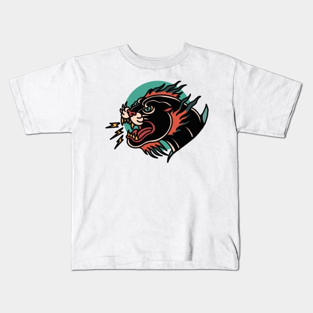 angry panther Kids T-Shirt by donipacoceng